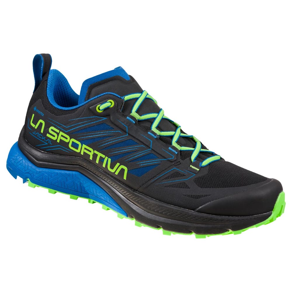 La Sportiva Jackal GTX Men's Trail Running Shoes - Black/Light Turquoise - AU-467501